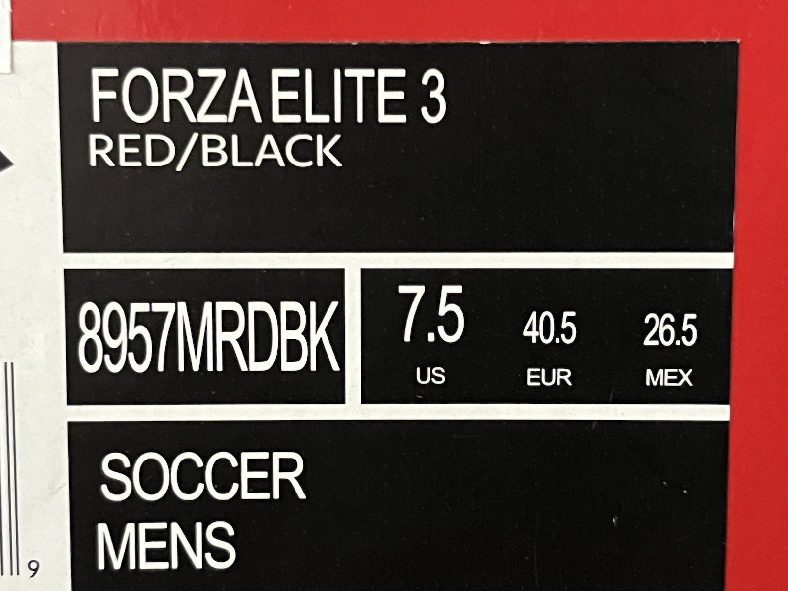 LOTTO Tacchetti Calcio Forza Elite 3 Taglia 7 5 Rosso e Nero NUOVI CON SCATOLA