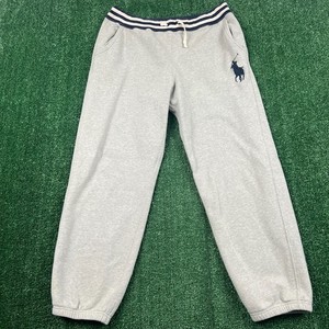 Polo Ralph Lauren Jogger Sweatpants Youth L 14-16 Gray Big Pony Drawstring Logo