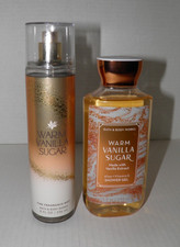 Bath  Body Works Warm Vanilla Sugar Lot of 2 Body Mist Shower Wash Full Size