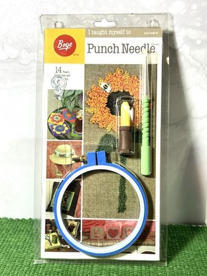 Boye Punch Needle Kit I Taught Myself 14 Projects Hoop Needle Threader NEW