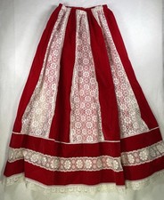 Vintage 1970s Carefree Fashions AZ Patchwork Cotton Lace Prairie Maxi Skirt S/M