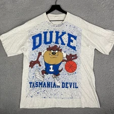 Vintage 90's Duke Blue Devils Taz Shirt Men’s XL Double Sided Looney Tunes