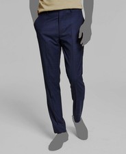 Bar III Men's Blue Plaid Skinny-Fit Wool Stretch Dress Pants Size 32W 30L