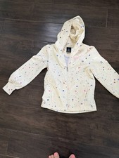 Nike Girls Therma-Fit Full Zip Hooded Hoodie Cream Multicolor Splatter Print 6