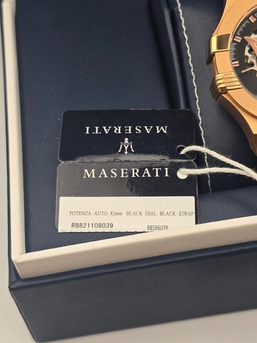 MASERATI POTENZA MENS R8821108039 LEATHER STRAP AUTOMATIC WATCH 42mm Dial - Picture 11 of 12