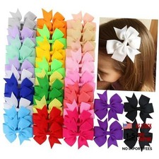 40Piece 3 Inch Boutique Grosgrain Ribbon Pinwheel Hair Bows 3inch-40pcs