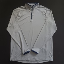 Under Armour Men's 1/4 Zip Mock Neck Long Sleeve Gray/Navy Pullover Size Med
