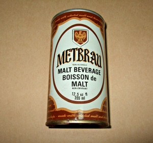 Metbrau Non-Alcoholic Beer Can SS Steel Bottom Opened