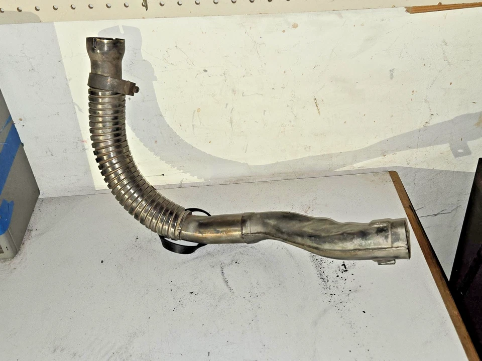 Harley Panhead FL FLH Duo Glide OEM escape delantero, conector de tubo y abrazadera Foto 3 de 4