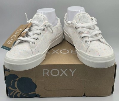 Roxy Rae Women s Size 9 White Confetti Platform Sneakers Shoes NIB