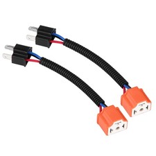 2Pcs H4/9003/HB2 Ceramic Connector Plug Socket Extension Wiring Harness Sockets
