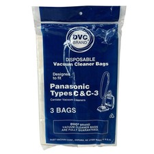 DVC Brand Panasonic Type C & C-3 Canister Vacuum Cleaner Bags 3 Pack Replacement