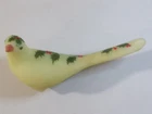 FENTON Happiness Bird Custard Satin Glass vintage "Holly on Custard" Connie Ash