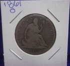 1861-O SEATED LIBERTY HALF DOLLAR