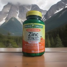 Spring Valley Zinc with Vitamin C 150 Ct  Fast Dissolve Chewable Orange Tabs