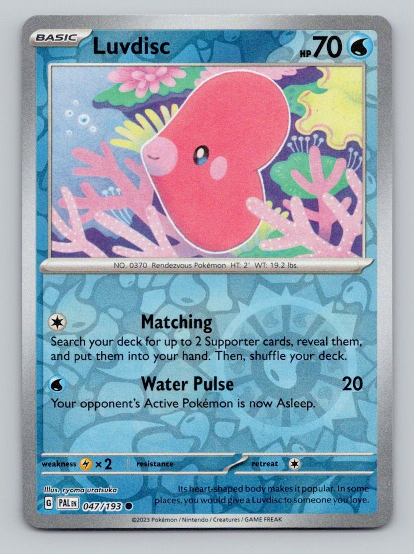 Luvdisc 047/193 Common Paldea Evolved Pokemon Reverse Holo Near Mint