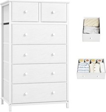 Chest of 6 Drawers, Storage Cabinet  with Fabric DrawersBedroom, Nursery Room