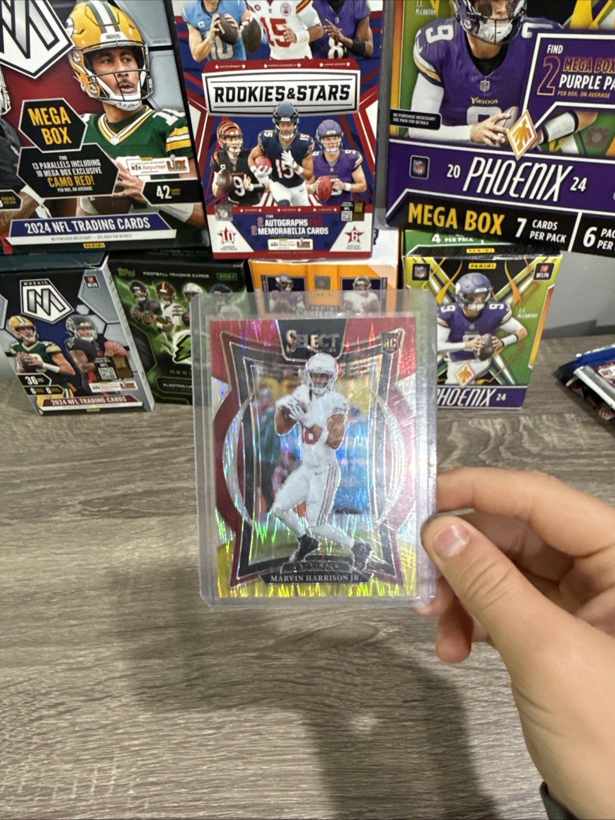 2024 Panini Select - Concourse Marvin Harrison Jr. #28 Red & Yellow Shock Prizm