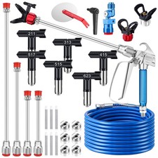 22Pcs Airless Paint Sprayer Gun Kit, 3600PSI Airless Spray Gun with 50Ft High...