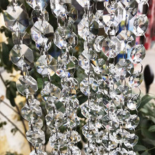 Crystal Chandelier Beads 19.7Ft Clear Glass Crystal Beads Lamp Chain Garland fo