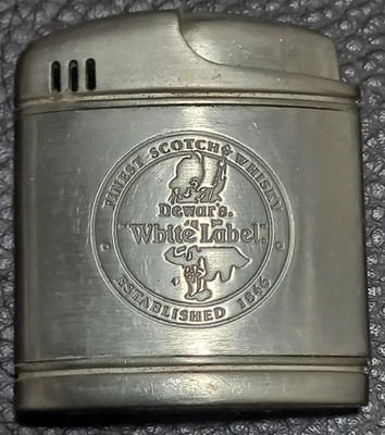 Vintage Dewar's White Label Whisky Gas Feuerzeug Sammlerstück Werbung