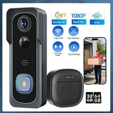 Türklingel mit Kamera WLAN Video Funkklingel HD Ring WiFi Nachtsicht Doorbell DE