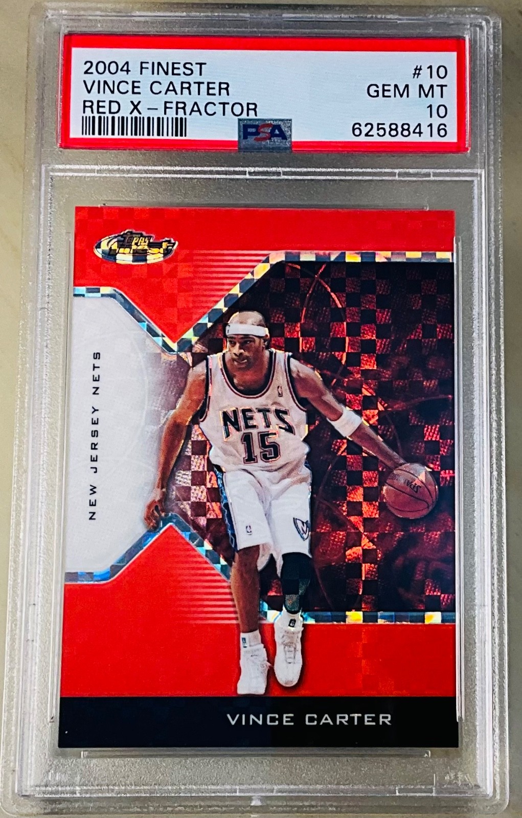 VINCE CARTER 2004-05 Topps FINEST Red XFRACTOR /99 #10 PSA 10 GEM MINT