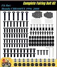 Black Complete Fairing Bolt Kit Bodywork Screws for Honda CBR1100XX 1996-2008