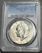1974 S Eisenhower Ike Dollar PCGS MS66 P4
