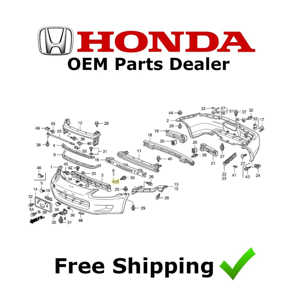 Par de parachoques delantero izquierdo + derecho Honda S2000 2000-2009 soporte de refuerzo espaciador nuevo OEM Foto 2 de 3