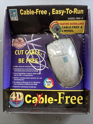 Wireless 4D Mouse Mouse PC 90s A4tech Retro Gaming 90s - Rare