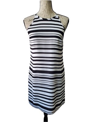 black and white striped halter dress Perfect Stranger Tessa Halter Linen Maxi Dress Black main image 0