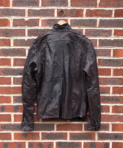 AllSaints Mens MCKAY Leather Shirt Jacket Brown LARGE All Saints 2 - 第 3/10 張圖片