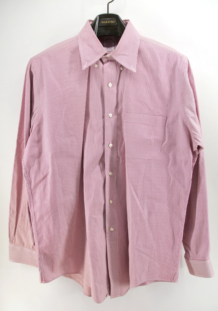 トップス Brooks Brothers Makers Shirts 1990s Vtg Brooks Brothers Makers Dress Shirt Mens 16-4 Red Striped