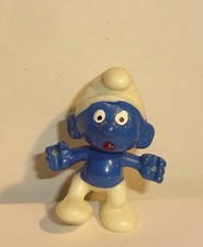 STELZEN SCHLUMPF *marineblau bemalt* OLYMPIADE DER SCHLÜMPFE 1983 Original