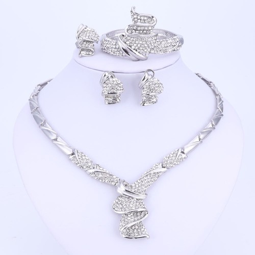 Set gioielli collana donna moda placcata oro 18 carati Africa Dubai festa matrimonio - Foto 45 di 85