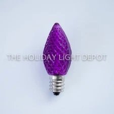 25 C7 Purple LED Faceted Christmas Light Bulbs LED Retro Fit Dimmable 
