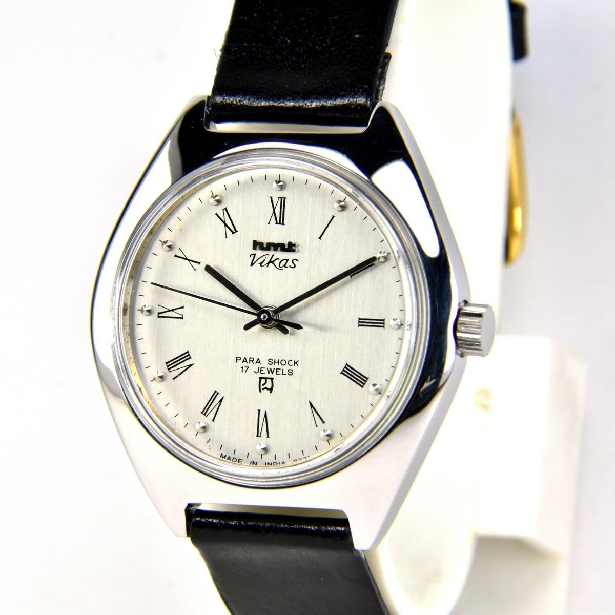 HMT Vikas Silver Roman Numerals 17 Jewels Hand Winding Wrist Watch