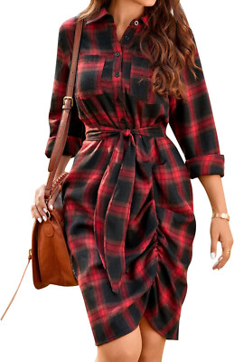 NWT SZ S OR L Blooming Jelly Womens Plaid SHIRT DRESS Flannel Ruched Button Down | eBay NWT SZ S OR L Blooming Jelly Womens Plaid SHIRT DRESS Flannel Ruched Button Down | eBay