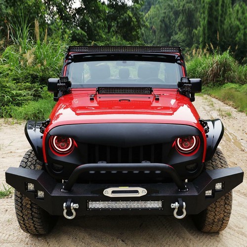 2x 22" LED Light Bar Hood Mounting Brackets For JK 2007-2018 Jeep Wrangler JKU - Picture 7 of 12