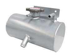 Universal Coolant Expansion Aluminium Horizontal Round Header Tank 1.5L With Cap
