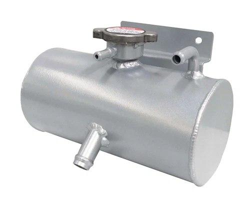 1,5L Universal Kühlmittelausdehnung Aluminium horizontal rund Sammelbehälter mit Deckel - Bild 1 von 9