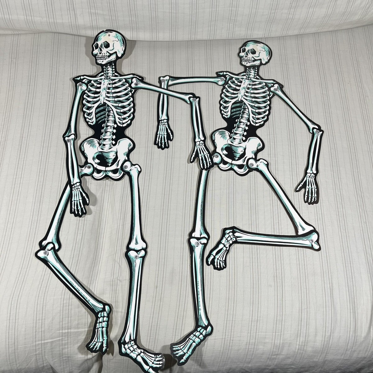 Vintage The Beistle Co. 80s Halloween Diecut Jointed Skeleton Lot