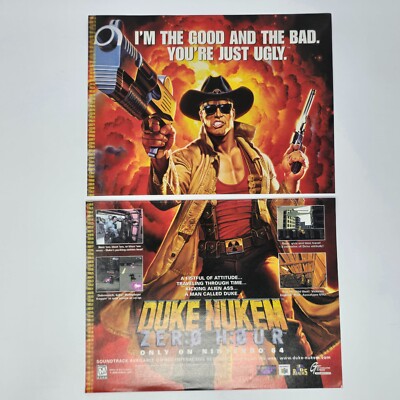 Duke Nukem Zero Hour Nintendo 64 N64 Just Ugly Print Ad/Poster Art