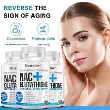 N-Acetyl Cysteine + Glutathione - 2028mg - 120 Capsules  - Detox & Whitening
