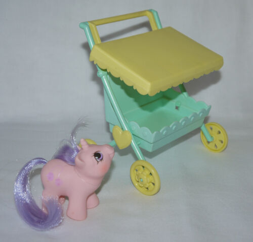 ~*Snookums & Stroller*~ Vintage G1 Newborn My Little Pony Zwilling Mi pequeño - Imagen 1 de 17