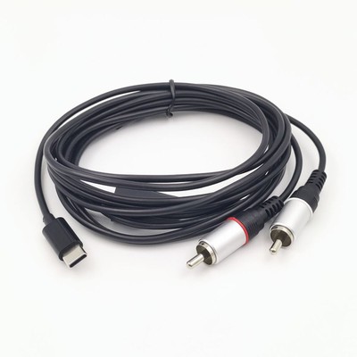 3m 10ft USB Type-C 2 RCA Audio Cable USB-C to 2RCA Jack Converter Adapter Cord