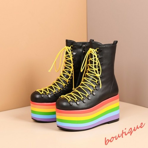 colorful platform boots