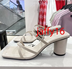 zara leather high heel sandals with square toes