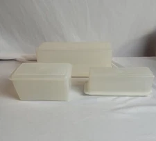 VTG Tupperware #519 #162 & #637~Cheese Keeper W/Lid & 2 Butter Keepers W/Lids